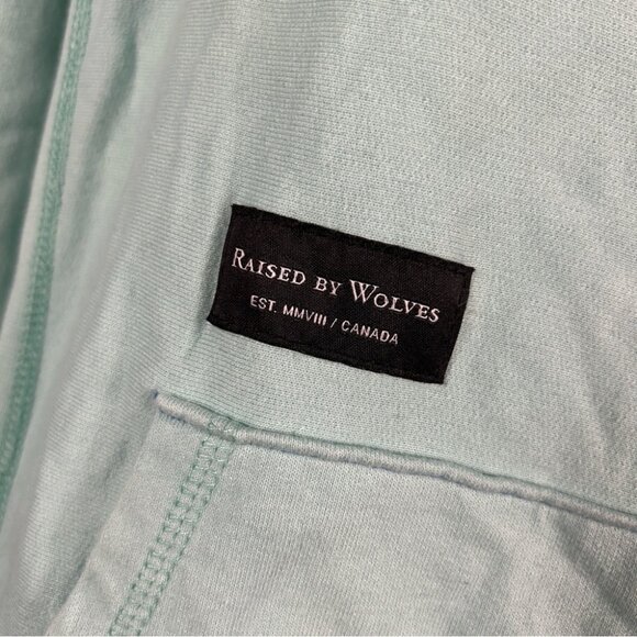 ❤️ Rare Raised By Wolves Two-Tone Hoodie in Blue and Mint Size M - Picture 2 of 10